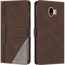 Kal-Coque Pour Samsung Galaxy J4 2018, Housse Etui Portefeuille Cuir Multifonction, Fermeture Magnétique À Clapet Anti-Choc Fonction Support Flip Case Compatible Avec Samsung J4 2018 (Marron)