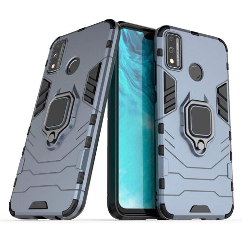 KAL-Coque Pour Honor 9X Lite, Double Couche Renforcée Défense Antichoc Armure Housse Etui Avec 360 Rotation Bague Support Pour Huawei Honor 9X Lite. Hb Blue