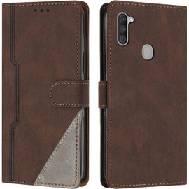 KAL-Coque Pour Samsung Galaxy A11 / M11, Housse Etui Portefeuille Cuir Multifonction, Fermeture Magnétique À Clapet Anti-Choc Fonction Support Flip Case Compatible Avec Samsung A11 / M11 (Marron)