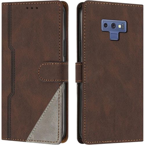 Coque Pour Samsung Galaxy Note 9, Housse Etui Portefeuille Cuir Multifonction, Fermeture Magntique Clapet [Fonction Support] Flip Case Compatible Avec Samsung Galaxy Note 9 (Marron)