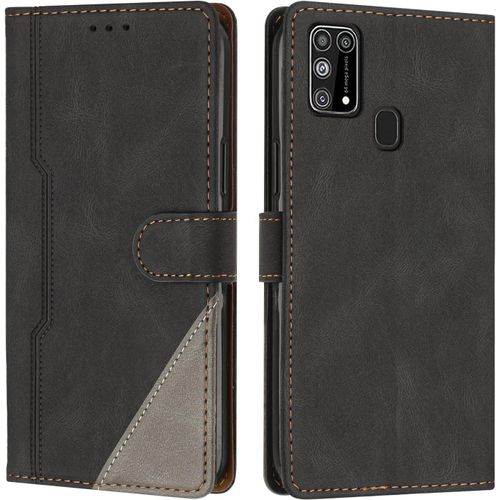 Coque Pour Samsung Galaxy M31 / M21s, Housse Etui Portefeuille Cuir Multifonction, Fermeture Magntique Clapet Anti-Choc [Fonction Support] Flip Case Compatible Avec Samsung M31/M21s (Noir)