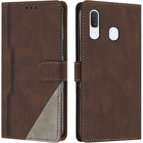 Coque Pour Samsung Galaxy A20e / A10e, Housse Etui Portefeuille Cuir Multifonction, Fermeture Magntique Clapet [Fonction Support] Flip Case Compatible Avec Samsung Galaxy A20e / A10e (Marron)