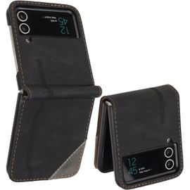 Kal-Coque Pour Samsung Galaxy Z Flip 3, Housse Etui Cuir Multifonction, Fermeture Magnétique À Clapet Anti-Choc Fonction Support Flip Case Compatible Avec Samsung Galaxy Z Flip 3 (Noir)