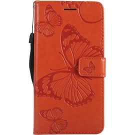 Kal-Coque Pour Galaxy J5 2017, Papillon Imprimé Pu En Cuir Coque Magnétique Portefeuille Tpu Étui Housse Pour Samsung Galaxy J5 2017 - Orange