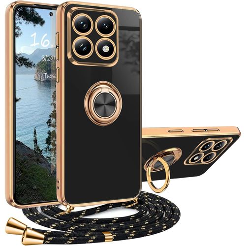Coque Pour Xiaomi 14t Avec Cordon,Housse Xiaomi 14t Avce Anneau Antichoc Collier Silicone Lanyard Case Réglable Téléphone Protection Xiaomi 14t Case Avec Support