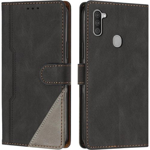 Coque Pour Galaxy A11, Housse En Cuir Pu Portefeuille, Etui De Protection A Rabat Magnetique Coque Pour Samsung Galaxy A11, Noir