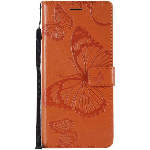 Sjzg-Coque Pour Galaxy Note 9, Papillon Imprimé Pu En Cuir Coque Magnétique Portefeuille Tpu Étui Housse Pour Samsung Galaxy Note 9 - Orange
