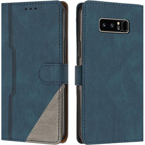Sansh-Radoo Coque Pour Samsung Galaxy Note 8, Housse Etui Portefeuille Cuir Multifonction, Fermeture Magnétique À Clapet [Fonction Support] Flip Case Compatible Avec Samsung Galaxy Note 8 (Bleu)