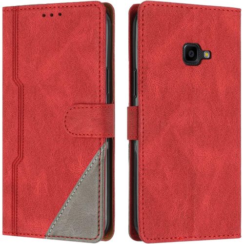 Coque Pour Samsung Galaxy Xcover 4 / 4s, Housse Etui Portefeuille Cuir Multifonction, Fermeture Magnétique À Clapet [Fonction Support] Flip Case Compatible Avec Samsung Xcover 4/4s (Rouge)