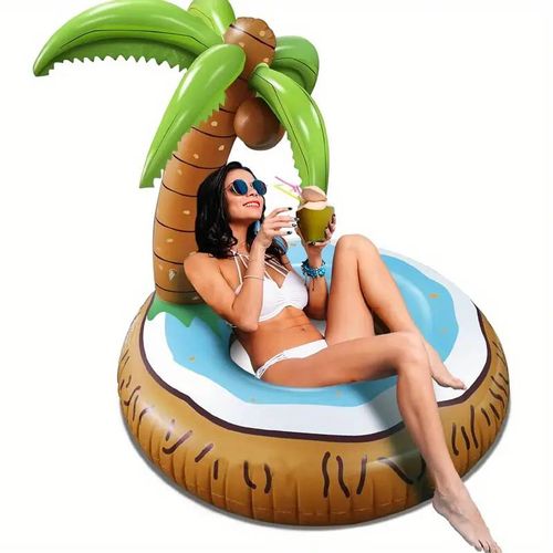Flotteur adulte palmier tropical – Transat gonflable piscine été, grand format