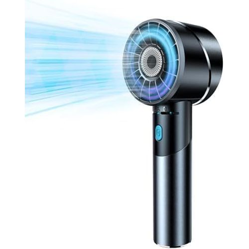 Alliage Mini Ventilateur usb, Batterie 2600mAh Rechargeable Ventilateur portable, Max 16H Travail Ventilateur de Poche, 4 Vitesse Petit Ventilo Portable de Bureau Puissant pour Extérieur