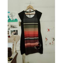 Robe Rayée Colorée 38 M Desigual Neuve.