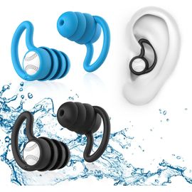 KALANKA-Lot de 2 paires de bouchons d'oreille pour adultes - En silicone souple - Imperméables et réutilisables - Pour la douche, la natation, le surf