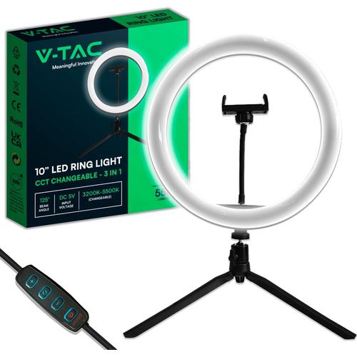 Ring Light De Table Professionnel Avec Trépied Pour Selfie, Vidéo, Photo, Tiktok - Anneau Lumineux - Lampe Annulaire Led Pour Smartphone Avec 3 Modes D'Éclairage - Avec Panneau De [HDM5233661]