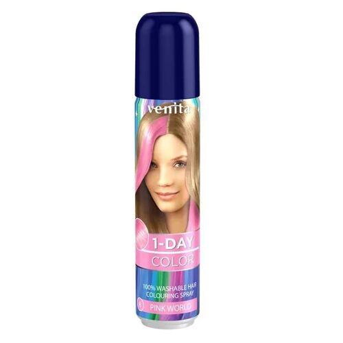 Spray Colorant - Venita - Pink World - 50ml - Pour Tous Types De Cheveux - Application Facile
