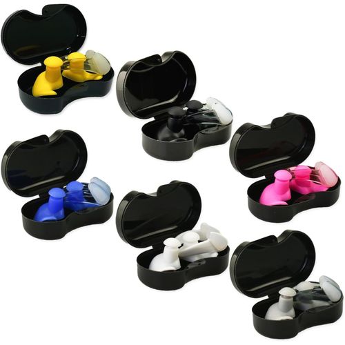 KALANKA-6 jeux de bouchons d'oreilles de natation et pinces-nez de natation, 6 paires d'oreilles réutilisables en silicone étanche et 6 protège-nez pour homme femme nageurs piscine douche surf kayak