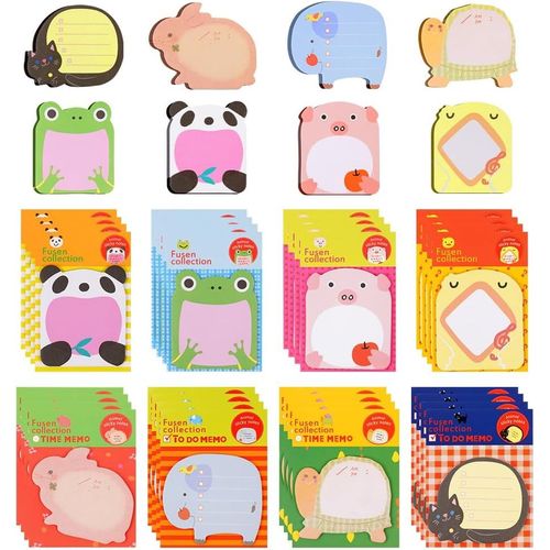 Sticky Notes,32pcs Notes Autocollantes Mignonnes,640 Feuilles Marque Page Adhesif En Forme D'animaux Pour Les Études,La Maison,Le Bureau,La Colocation Ou Les Cadeaux