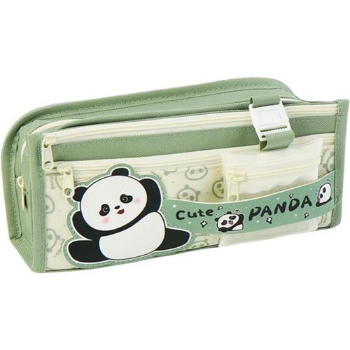Trousse Scolaire Panda Trousse Kawaii Trousse Crayon Étui À Crayons Grande Capacité Trousse Ecole Trousse Plusieurs Compartiments Trousse Garcon Trousse Scolaire Fille Trousse Vert