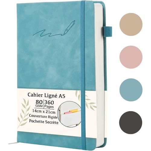 TEPPC-Carnet de Notes Bleu, Bloc Note A5 Ligné, 360 Pages Notebook, Journal Intime Adulte, Carnet d'écriture Aesthetic, Agenda Scolaire, Cahier A5, Ecriture Livre