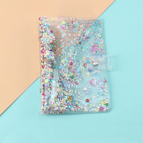 Eryi-Couverture De Classeur A5 À 6 Trous En Pvc Souple À Paillettes Avec Bouton-Pression Étanche Pour Feuilles Volantes Fournitures Scolaires Et De Bureau