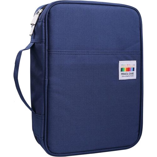 220 Trous Trousse À Crayon,Grande Capacité Pochette Porte Stylo Sac De Crayon Durable Et Anti-Salissant Avec 3 Compartiments Trousse Scolaire Pour Dessinateur Professionnelle Ou Amateur.[B97]