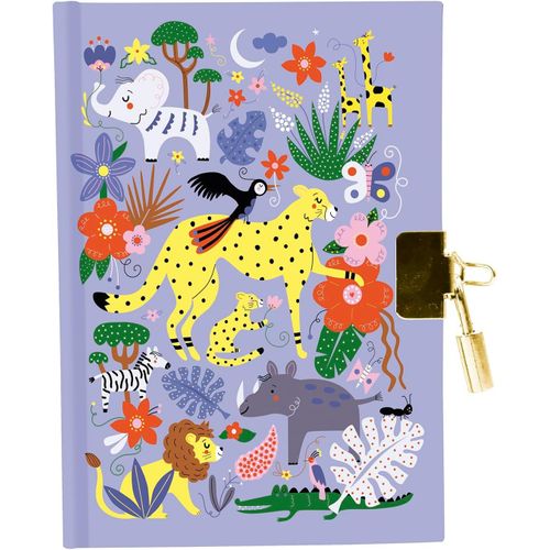 Co217c-Un Journal Intime 240 Pages Lignées 11x14 Cm-Fermeture Cadenas-Savane
