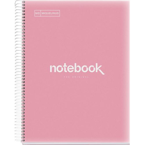 Eryi-- Carnet De Notes A4 Emotions, 5 Bandes De Couleur, 120 Feuilles Quadrillées 5 Mm, Papier 90 G/M², 4 Trous, Couverture Polypropylène, Couleur Rose