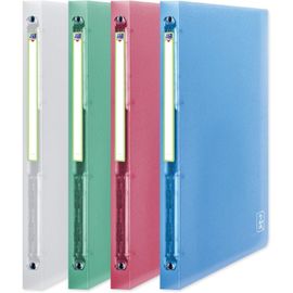 2nd Life Lot De 4 Classeurs Souples A4 Dos De 20mm 4 Anneaux Couleurs Assorties Translucides