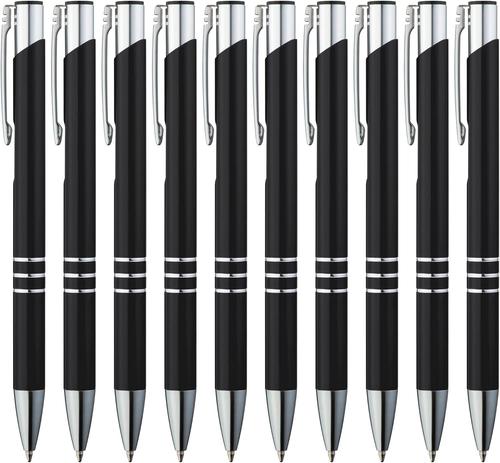 Lot Stylo Bille Métallique, Lot De 10 | Ensemble De Stylos À Bille De Qualité Supérieure, Lisse Et Facile À Écrire | Stylo Bille Noir À Encre Bleue, Attrayant Sur Le Plan Visuel