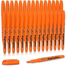 Surligneur Orange, 30 Surligneurs Fluos De Couleur Orange À Pointe Biseautée, Non Toxique Et Sécher Rapidement, Bien Pour Les Enfants Et Adultes Pour La Soulignage À L`École Ou Au Travail[Z102]