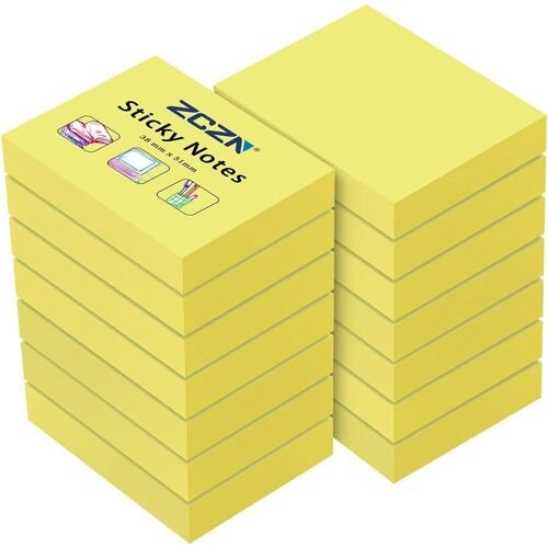 Feuillets Autocollants 1400 Feuillets,Stickies Notes De 51 * 38mm,100 Feuillets Par Blocs Notes Autocollantes Convient Aux Mémos,Messages,Rappele-Jaune