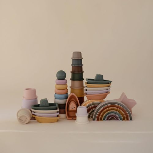 Stackable Ring Toy|6+ Months|Tongue & Motor Skills|100% Non-Toxic,BPA & Phthalate Free Plastic|Designed & Made in Denmark|Hillside