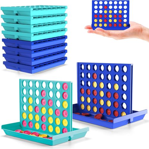 Puissance 4 Format Poche-8 Pack Pour Enfants De 3+ Ans, Jeu De Voyage Parfait, Jouet Éducatif Classique,Idéal Pour Voiture & Avion, Jeu De Stratégie Portable Pour 2 Joueurs, Design Pliable[Z1597]