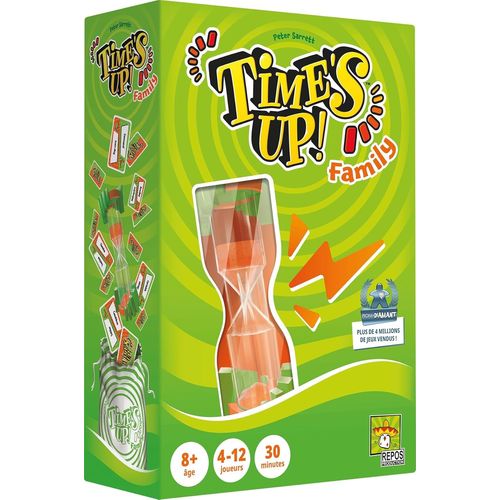 Sansh-- Repos Production - Time's Up Family (Avec Sablier Géant) - Jeux De Société - De Cartes - D'ambiance - Famille - A Partir De 8 Ans - 4 À 12 Joueurs - Version Française