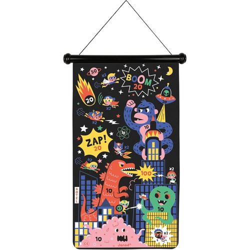 ERYI-- Jeu De Fléchettes Magnétiques Thème Super Héros - 6 Fléchettes Aimantées En Plastique - Jeu En Tissu Recto Verso - Dès 4 Ans, J02090