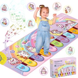 KALANKA-Tapis Piano Enfant avec 8 Sons D'instruments, Tapis de Piano pour Enfants, Tapis de Danse Musical, Tapis de Jeu Musique pour Garçons Filles, Cadeau de Noël pour Garçons Filles de 1-6 Ans