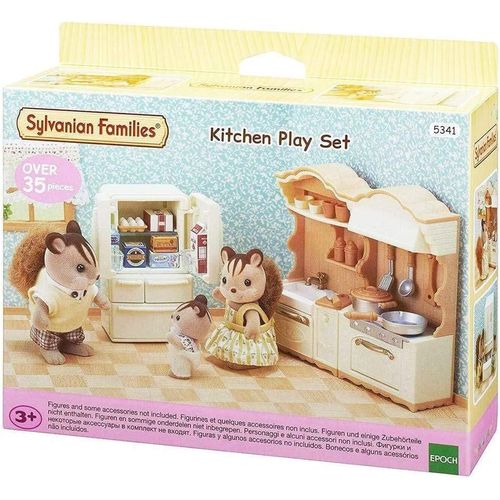 KALANKA-Sylvanian Families - La cuisine aménagée - Set + de 35 accessoires - Plongez dans l'univers de la famille Sylvanian - Figurines animaux miniatures - Jouet enfant 3 ans et + - 5341