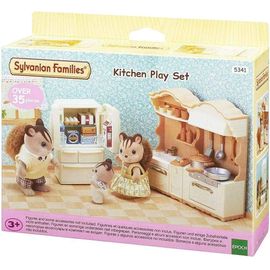 KALANKA-Sylvanian Families - La cuisine aménagée - Set + de 35 accessoires - Plongez dans l'univers de la famille Sylvanian - Figurines animaux miniatures - Jouet enfant 3 ans et + - 5341