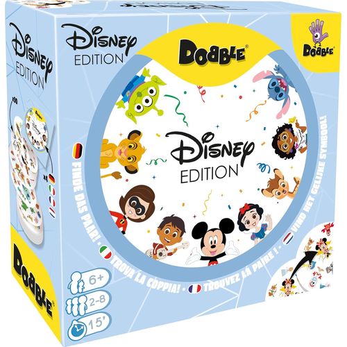 Kalanka-Asmodee - Dobble Disney - Jeu De Cartes Rapide Et Amusant Pour Enfants Dès 6 Ans - Jeu D' Observation Et Réflexes Famille - Avec Héros Disney - 5 Mini Jeux - 2 À 8 Joueurs - Parties Courtes 1