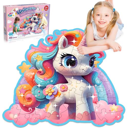 KASFL-Puzzle Enfant,Cadeau Fille 3-9 Ans Anniversaire Licorne Jouet Fille 3-9 Ans Puzzle Cadeau Pour Fille 3-10 Ans Jouet Enfant Cadeau 3-12 Licorne Fille