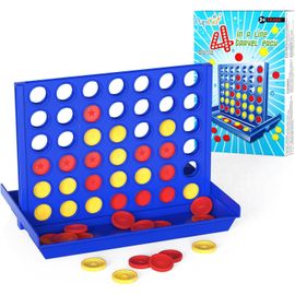 Puissance 4 Format Poche Pour Enfants De 3+ Ans, Jeu De Voyage Parfait, Idéal Pour Voiture & Avion. Jeu De Stratégie Éducatif Portable Pour 2 Joueurs, Design Pliable Avec 6 Jetons De Rechang[Z333]