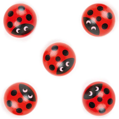 Set De 5 Pièces De Remplacement En Bois Pour Le Jeu D'association De Coccinelle - Coccinelles En Bois Artisanales De Qualité [Idéal Pour Les Pièces Perdues][Z1075]