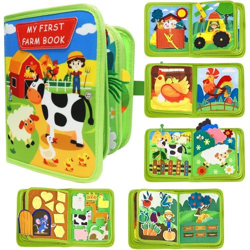 ERYI-Busy Board Montessori - Livre Éducatif Interactif Pour Enfants (1-3 Ans) - Jeu Sensoriel Quiet Book En Feutre - Activités Éducatives Amusantes Pratique De Voyage