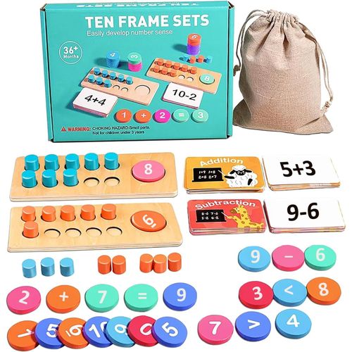 MDY-Montessori Jouets en Bois,Montessori Jouet Apprendre a Compter Jeux Educatif, Montessori Educatif Blocs Puzzles Développement Couleurs avec Sac de Rangement ,pour Enfant 3 4 5 6 Ans Garcon Fille
