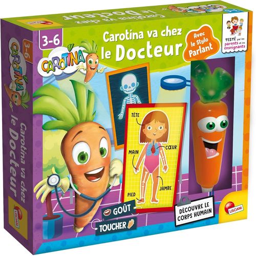 ERYI-Lisiciani - Carotina Va Chez Le Docteur - Stylo Parlant Et Lumineux - Jeu Educatif - Découvre Le Corps Humain - Pour Enfants De 3 À 6 Ans - Carotina
