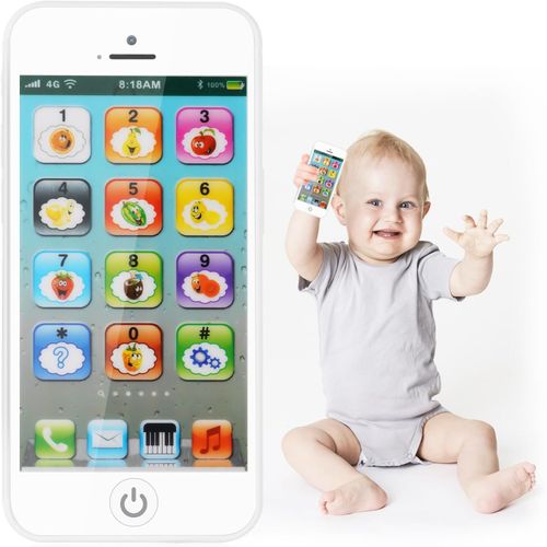 KALANKA-Téléphone Portable Jouet pour Enfants, Telephone Bebe Jouet, Téléphone Enfant Jouet, Le Smartphone Éducatif, Machine d'apprentissage de L'anglais Téléphone Portable à écran(Noir B)