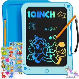 KALANKA-Tablette Dessin Enfant Jouets Enfant, 10 Pouces Ardoise Magique, 3 4 5 6 7 Ans Garçon Fille,Tablette d'écriture LCD, éducatifs Jouet Cadeaux d'anniversaire de Noël pour Enfants (Bleu)