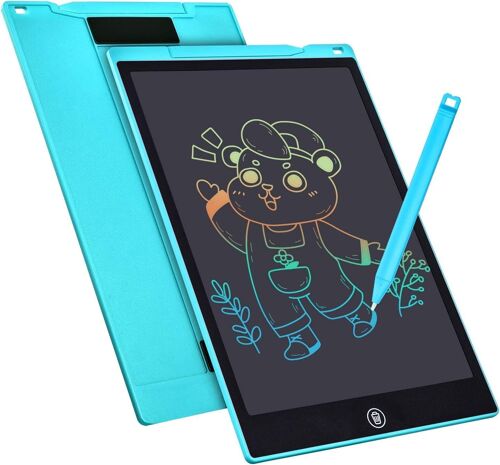 JGD-Tablette D'écriture LCD Tablette de Dessin Colorée de 12 Pouces Pour enfants, 4 12 Jouets Pour Filles Garçons, Cadeaux Effaçables Et réutilisables, Jouet D'anniversaire de Noël Pour Enfants (Bleu