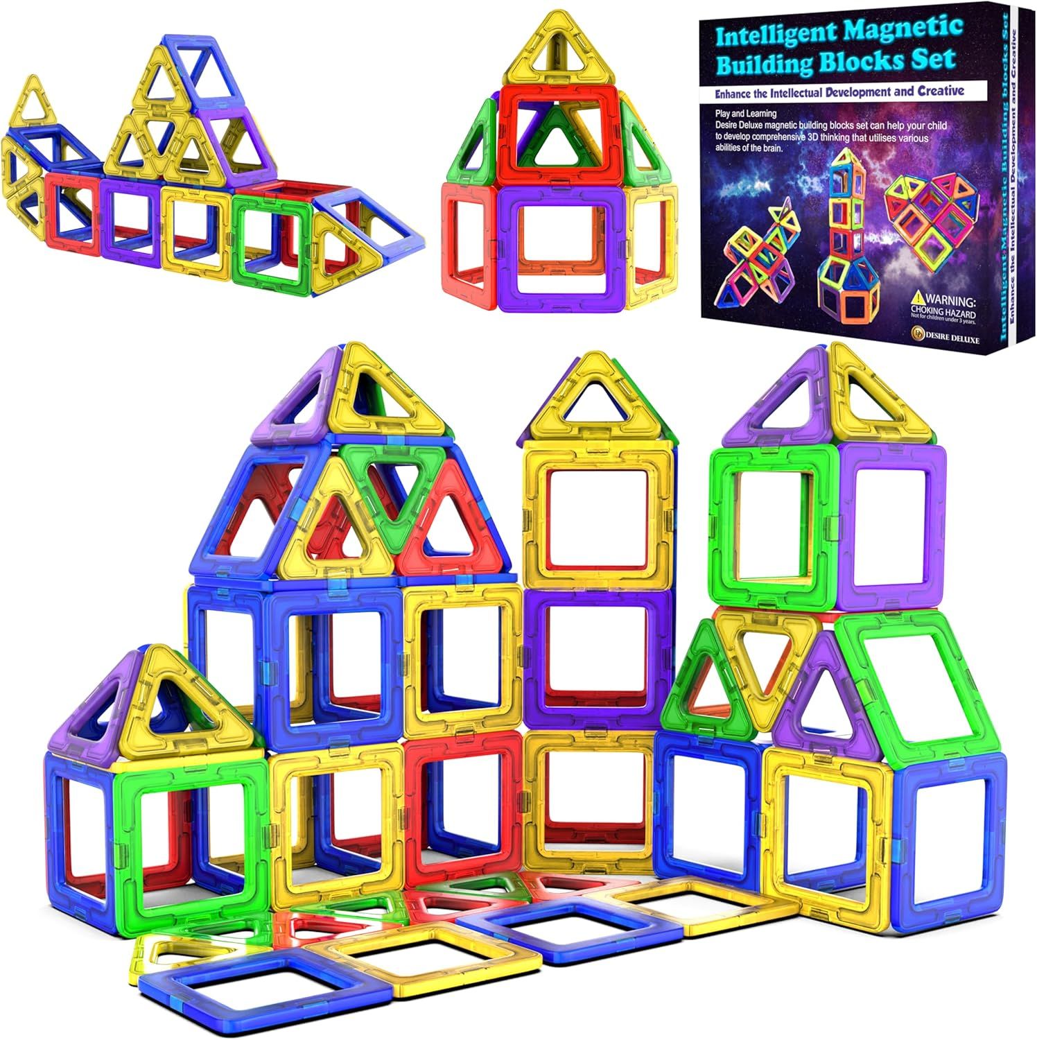 GobiDex 100PCS MagWonder Blocs Construction Magnétiques Enfants, Gemfifre Hollow Pour Construire Mondes, Aventure Game-based, Jouet Sensoriel Montessori à Empiler, Cadeau Pour Garçons Et Filles Dès 3