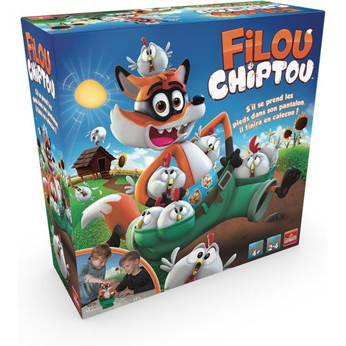 Chenquansarl-Filou Chiptou - Jeux De Société Amusant Pour Famille Et Enfants - Sauvez Les Poules Du Renard Maladroit - Jeu De Rapidité Et D'action - Amusez Vous A Partir De 4 Ans - 2 À 4 Joueurs